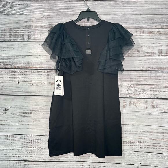 The Tiny Universe Tiny Wings Dress Size 8 Years Black Organic Cotton NEW - Picture 4 of 13